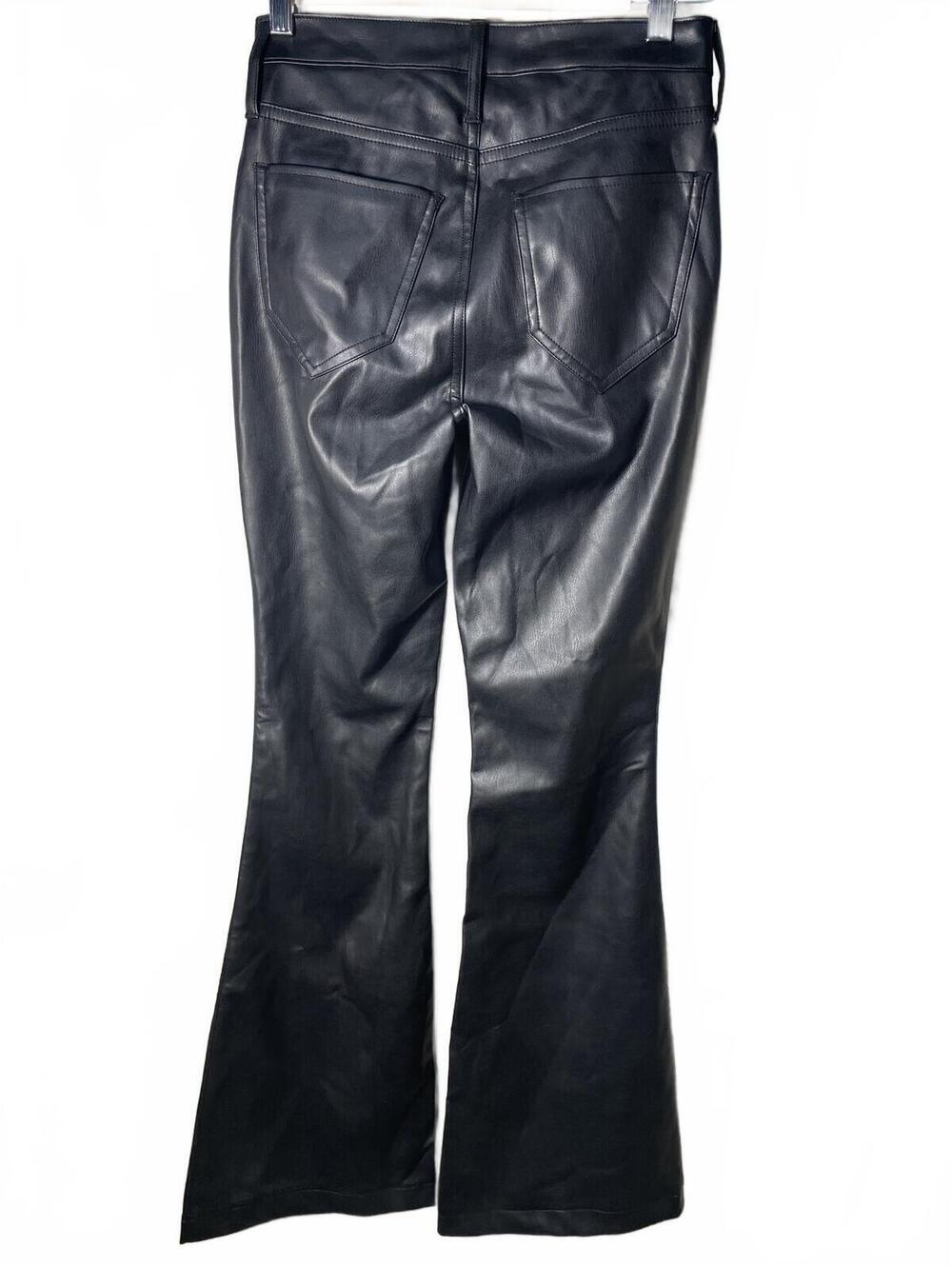 Hollister High Rise Flare Faux Leather Pants Women's 0 Black - Picture 4 of 7